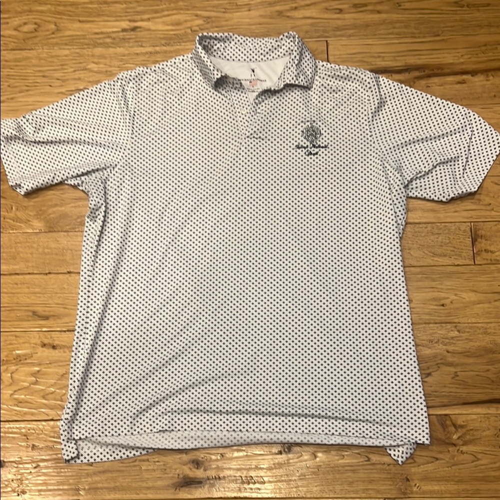Men's White and Black Polo Shirt